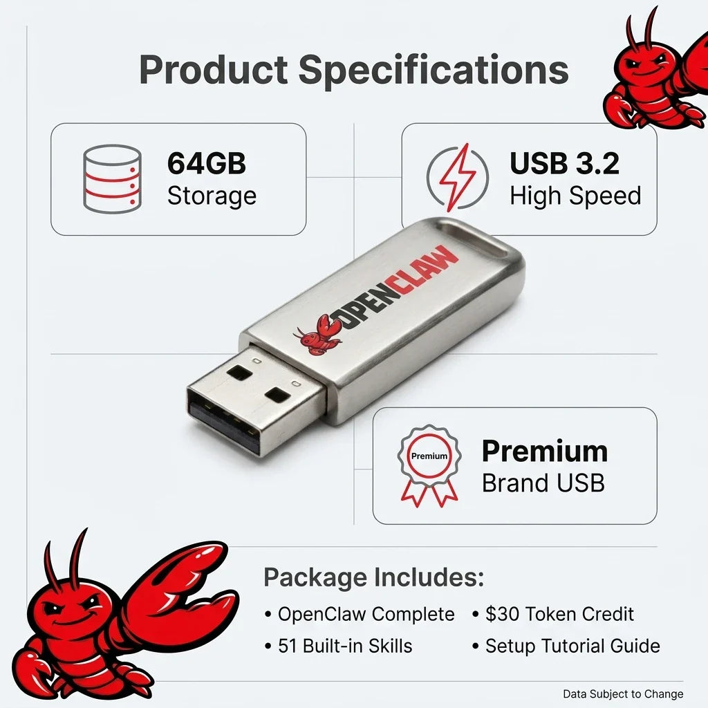 GetClaw Mini Station USB — Portable OpenClaw AI Drive